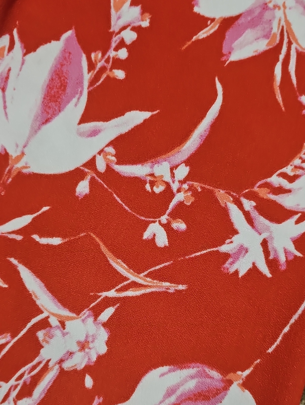Isaac Mizrahi Live Pants Wide Leg Red Floral Pebble Knit Medium Petite - Picture 7 of 7